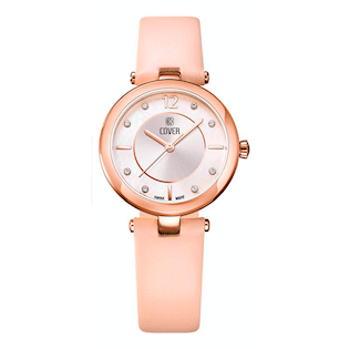 Urkasse af Rustfri Stål, Rosa Forgyldt Quartz Dame ur fra Cover, CO193.13